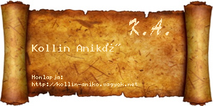 Kollin Anikó névjegykártya